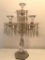 Antique Glass 3-Arm Candelabra W/Prisms