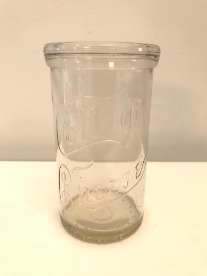 Antique Glass "Cottage Cheese" Jar