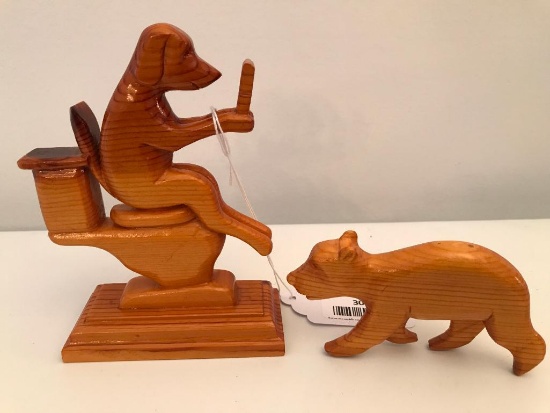 (2) Clint Summers Carved Figures