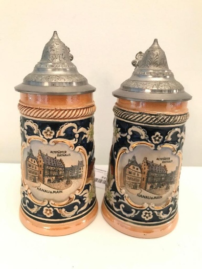 (2) Stoneware "Made In Germany" Beer Steins
