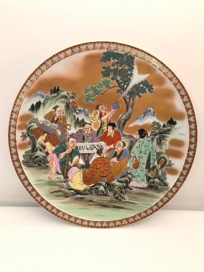 Large Oriental Handpainted Charger-Very Impressive