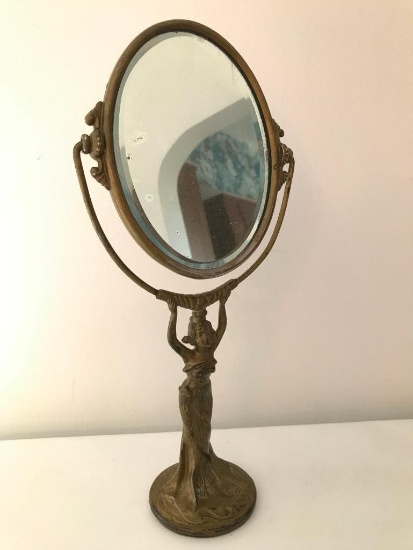 Vintage Art Nouveau Figural Mirror