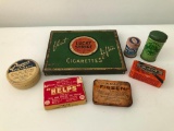 (7) Vintage Tin & Paper Advertising Containers W/Lucky Strike Cigarette Tin