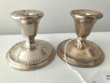 Pair Matching Sterling Weighted Candle Holders