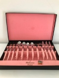 Vintage (24) Pc. Robinson Home Products Pink Flatware Set W/Box