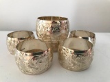 Set Of (6) Engraved Napkin Rings Marked 