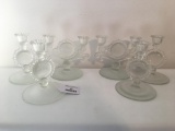 (6) Matching Vintage Glass Candleholders