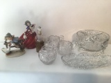 Cut Glass Bowl, Hummel Figurine, & Royal Doulton Figurine, & More-Damaged