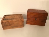 Vintage Boxes: Oak Recipe & Mortised Drill Bits Box