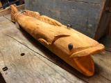 Large Carved Wooden Fish-Made To Hang