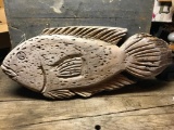 Large Carved Wooden Fish