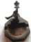 Vintage, Cast Iron Drunk on Light Pole Ash Tray, 5 Inches Tall