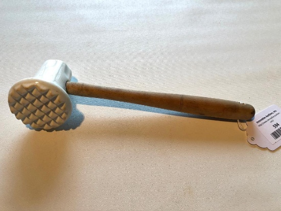 Antique Ironstone Meat Tenderizer W/Wood Handle