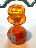 Crackle Glass Decanter W/Stopper