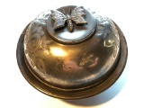 Victorian Quadruple Plate Covered Butter W/Butterfly Finial