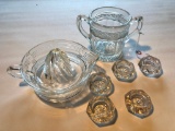 Vintage Glassware: Juicer, Spooner, & Salt Dips