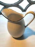 White Granite Water Pitcher, 10 Inches Tall