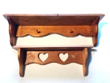 Pair of Craft/Folk Art, Wood Shelves, One is 23 Inches and the other is 17 Inches Long