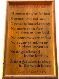 Decoartive Wood Sign with Lemuel Coxs Inn, Rules of This Tavern, 11 Inches Tall and 7 Inches Wide