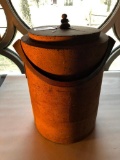 Cork Ice/Wine Bucket with Galvanized Insert and Leather Handle, Approx. 16 Inches Tall