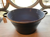 Porcelain Wash Basin With Two handles, 16 Inch Diameter and 8 1/2 Inch Tall