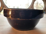 Antique Stoneware Mixing Bowl, Has some Chipping on Second Rim, 10 Inch Diameter