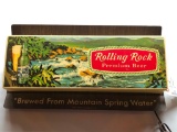 Vintage Plastic and Metal Rolling Rock Beer Light, Works, 20 Inches Wide and 11 Inches Tall