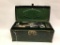 Vintage Tool Box with Modern Selection of Tool Pictured, 16 Inches Wide and 7 Inches Tall