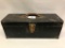 Vintage, Black, Metal Tool Box, 19 Inches Wide, 8 Inches Tall