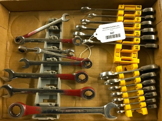 Group Of Standard & Metric Wrenches In Holders