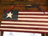 Folk Art Flag Made by Seller! Measures 35 Inches Wide and 16 Inches Tall!