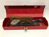 Red Tool Box of Screwdrivers, 20 Inches Long and 4 Inches Tall