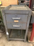 Smaller, Two Drawer, Steel Cabinet with Inset Top, 32 Inches Tall, 18 Inches Wide