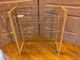 Small wire and Wood Rack, 27 Inches Tall and Approx. 25 Inches Wide