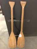 (2) Wooden Paddles