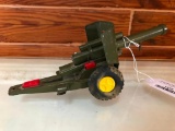 Vintage Metal Toy Cannon, Appears to Work and Missing Handle Top, Approx. 10 Inches Long
