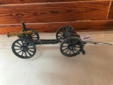 Two Piece Metal Gatlin Gun Gun on Wheels, Overall Lenght Approx. 15 Inches