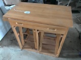 Wooden 2-Drawer Table W2 Matching Stools