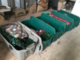 5 Large Totes W/Christmas Decorations