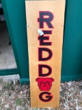 Red Dog Beer Advertising Sign On Wood