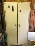 Six Feet Tall and Three Feet Wide Metal, Double Door Cabinet, It has been used!ded