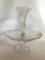 Large Glass Compote with Attached Flower Vase, Approx. 15 Inches Tall