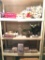 Plastic Shelving Unit of Two Tone Flutes, Basket, Decorations and More!