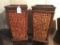 Two Plastic, Decorative Waste Baskets, 19 Inches Tall