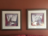 Pair Framed & Matted Decorator Prints