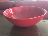 Portugese Thrown Pottery Bowl In Red Glaze