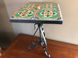 Wrought Iron Stand W/Tile Top