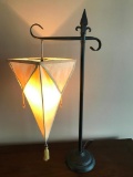 Attractive Decorator Lamp W/Cloth Shade