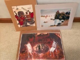 (3) Unframed Prints