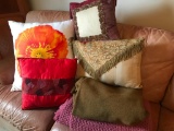 Group Of Decorator Pillows & Misc. Blankets
